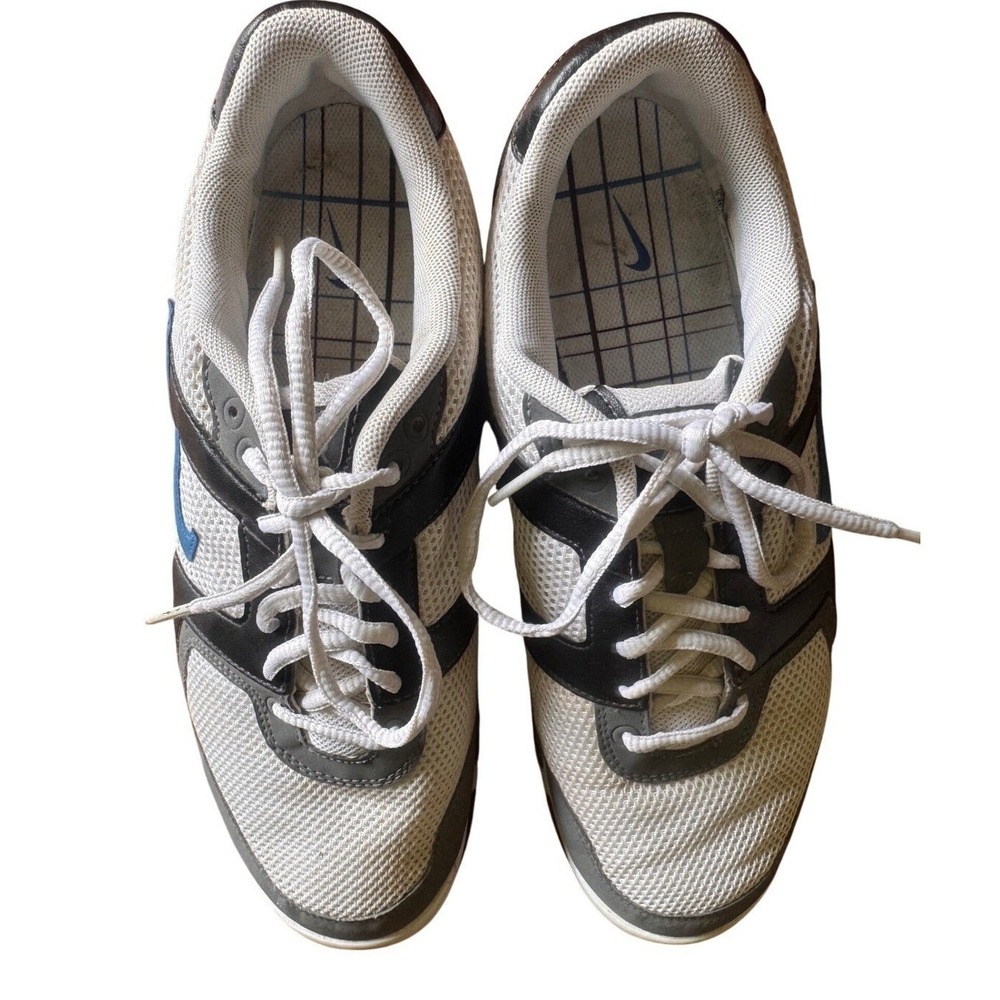 Nike Air Range WP Mens Golf Traction Spikes Shoes White Grey Black Size 8 Wide